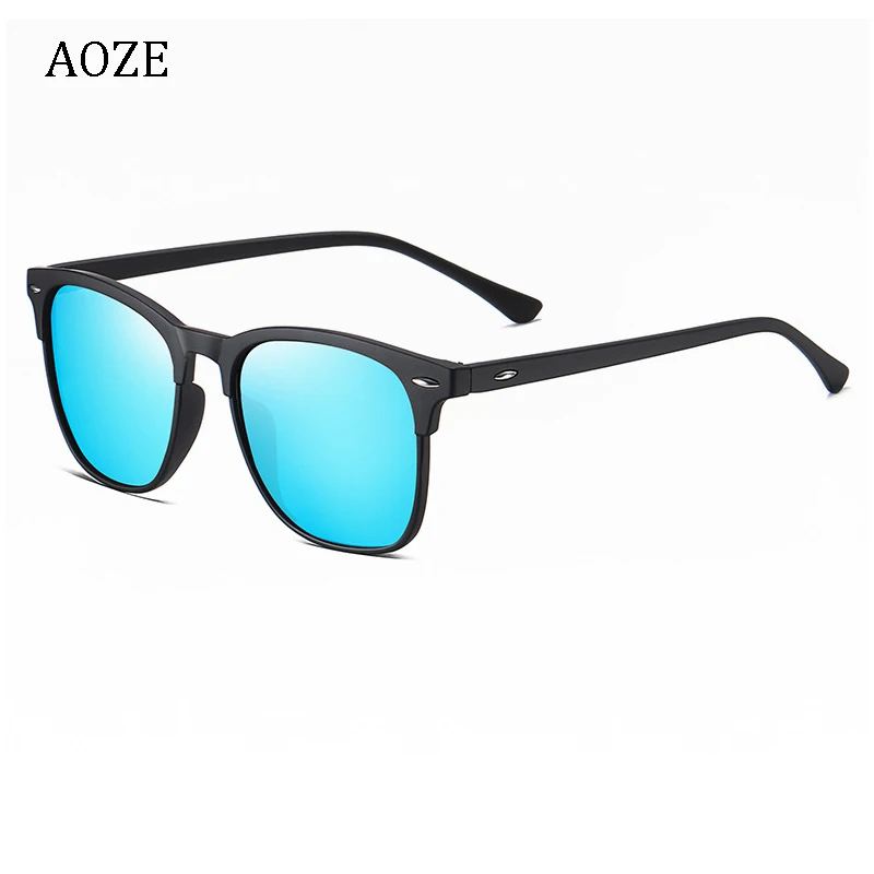 2020 AOZE модные мужские Поляризованные леопардовые солнцезащитные очки чайные
