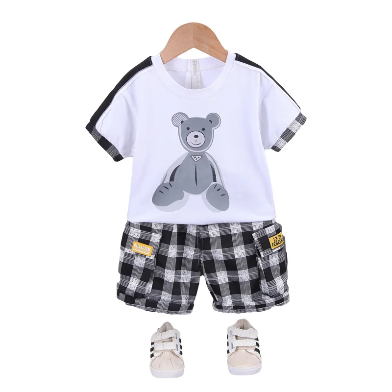 

Kids Clothes Baby Sets Summer New Children's Short Sleeve T Shirt + Shorts Baby Bumper 2Pc Sets 0 - 4 Years Old