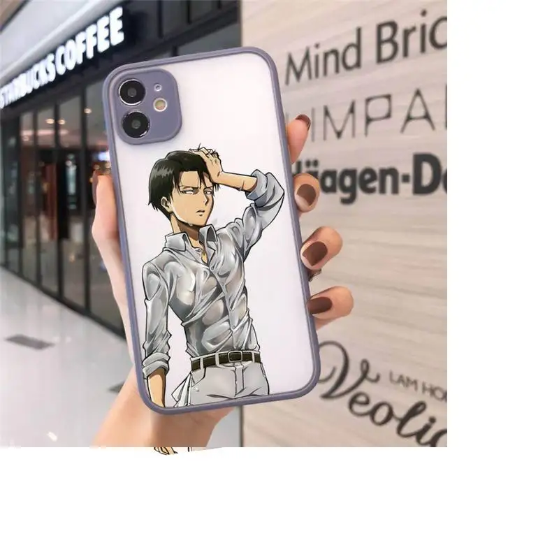 

Anime Japanese attack on Titan Phone Cases Matte transparent For Gray iPhone 12 Mini 11 Pro XR XS Max 7 8 Plus X Back Cover