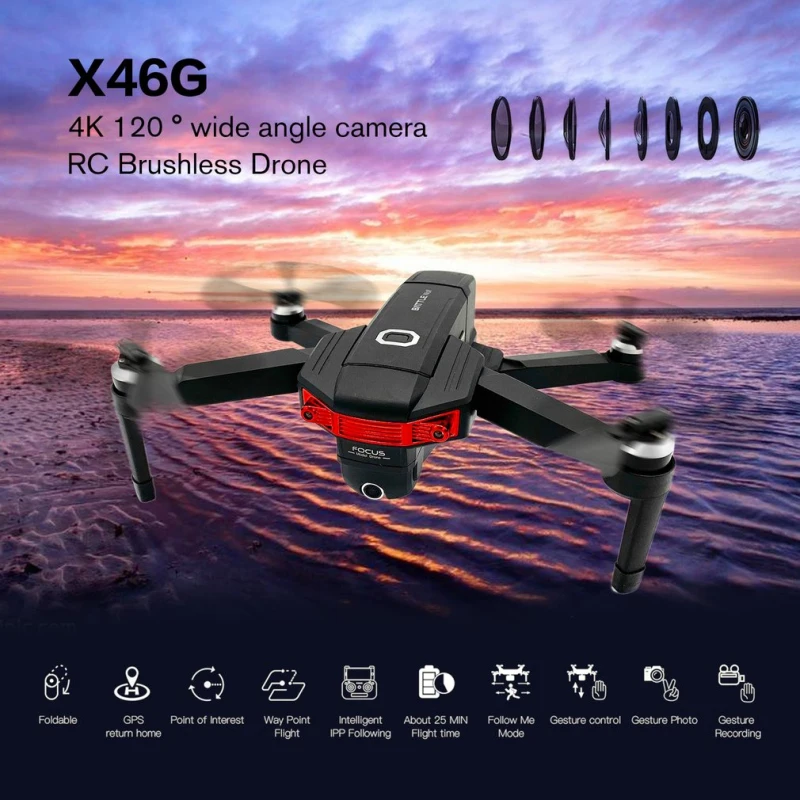 4K 16 миллион HD GPS Follow Me умный WIFI FPV Радиоуправляемый Дрон 500 м оптический поток Ховер