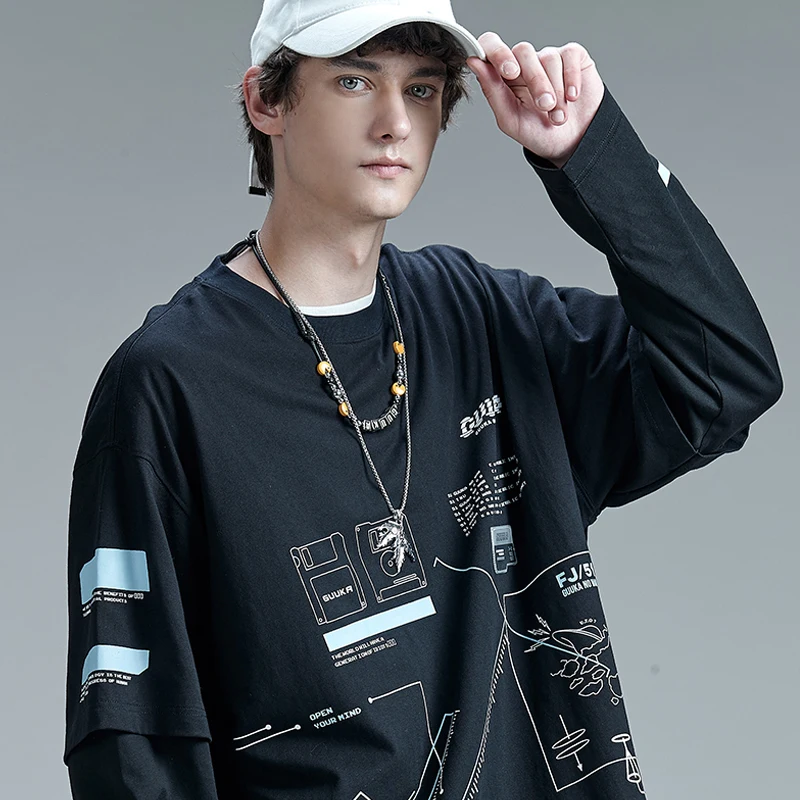 Модная футболка в стиле хип-хоп уличная одежда мужские свободные футболки с