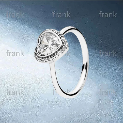 

190929CZ Sparkling Love Heart Ring, Clear CZ