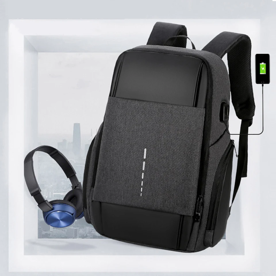 Мужской рюкзак бизнес для ноутбука 15 6 usb зарядка женский водонепроницаемый