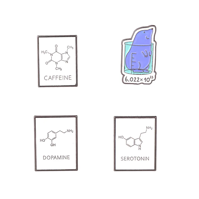 Креативная забавная эмалированная брошь в виде химической формулы с буквами