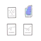 Креативная забавная эмалированная брошь в виде химической формулы с буквами, булавка в форме медведя, молекулы кофеина, сплав, украшение в подарок