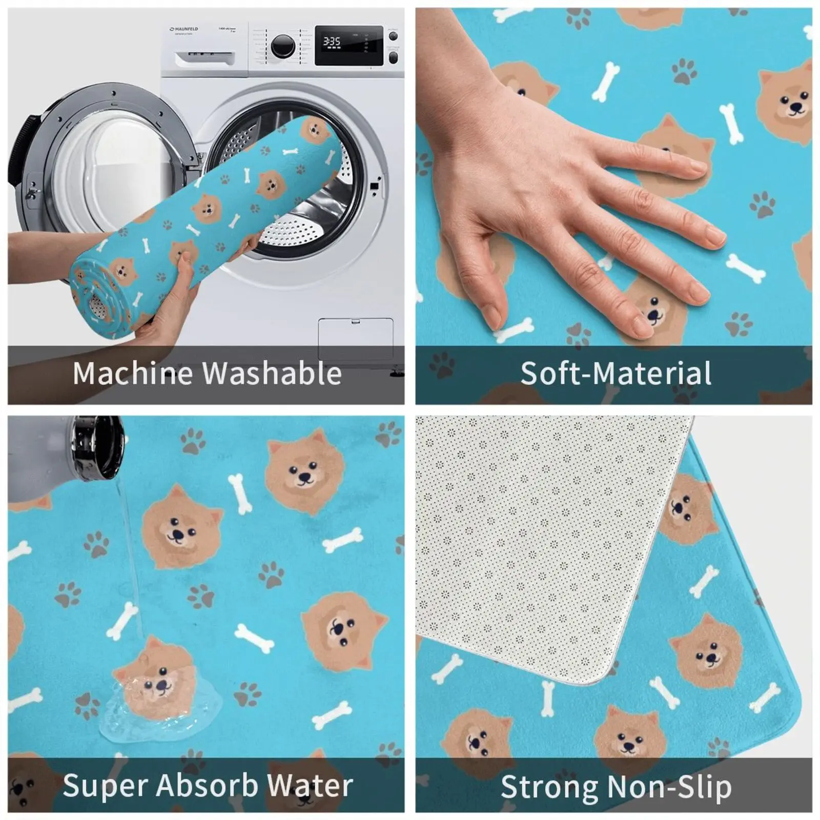 Коврик с изображением Померанской собаки мягкий коврик