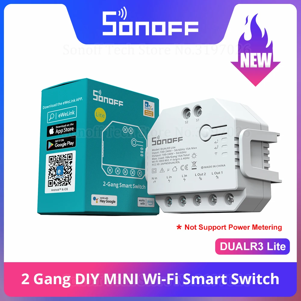 1-5 шт. двухрелейный модуль SONOFF DUAL R3 Lite сделай сам миниатюрный умный переключатель