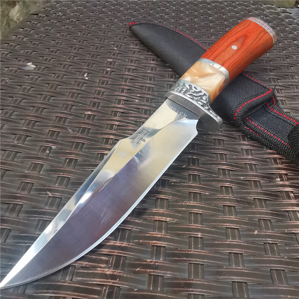 Охотничий нож высокого качества из нержавеющей стали изысканная деревянная