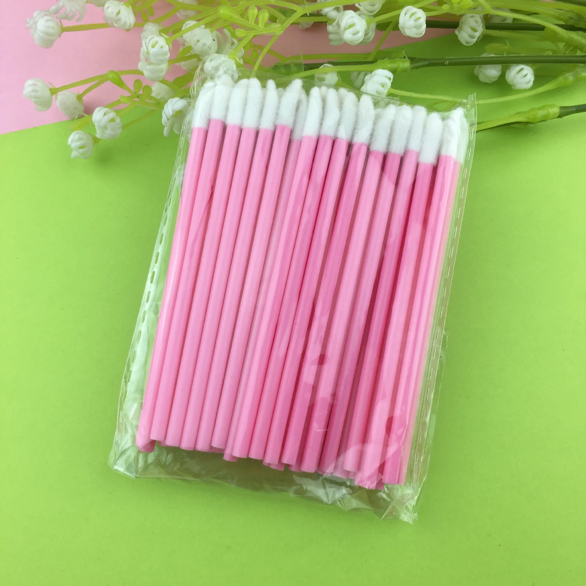50pcs Pink 50 шт. набор кисточек для макияжа Maquillage тушь для ресниц палочки для губ кисть для чистки ресниц одноразовые кисти для макияжа аппликаторы - Handle Color: 50pcs Pink
