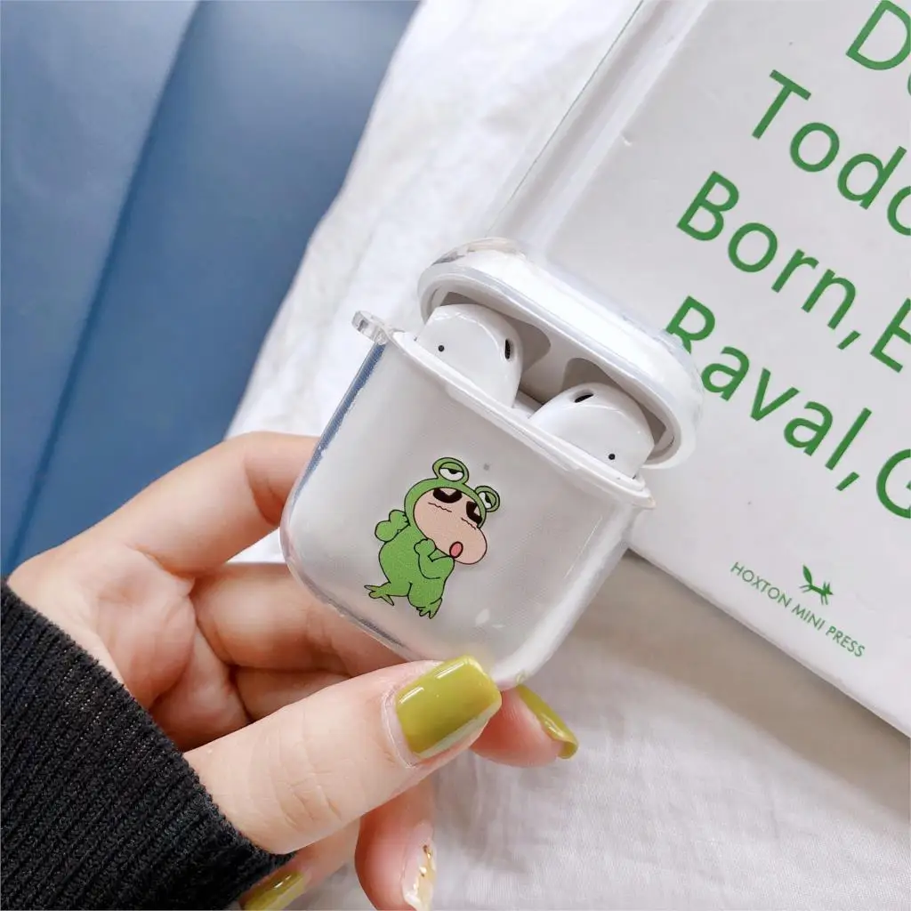 Японский милый мультяшный прозрачный чехол карандаш Shinchan для Apple AirPods 2 мягкий