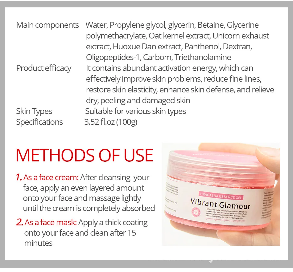 

Moisturizing Face Mask Acne Treatment Face Cream Anti-Aging Skin Care Depth Replenishment Pigmentation 100ml
