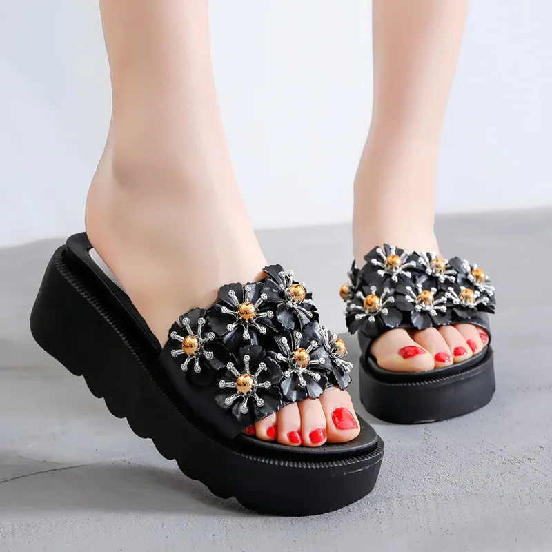 Женские летние Пластиковые крутые шлепанцы с фланцем женские пляжные для отдыха