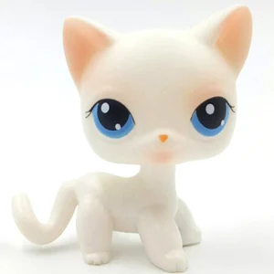 64 pet shop lps лпс пет шоп игрушки кошка немного короткие волосы стоял серый#5#391 черный#336 старые оригинальные игрушки котенок детей Рождество подарок коллекция - Цвет: 64