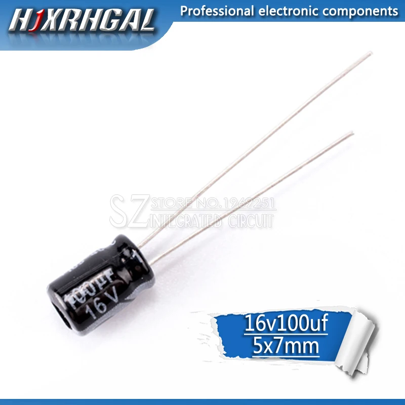 1 шт. высококачественный электролитический конденсатор 16 в 100 мкФ 5*7 мм В