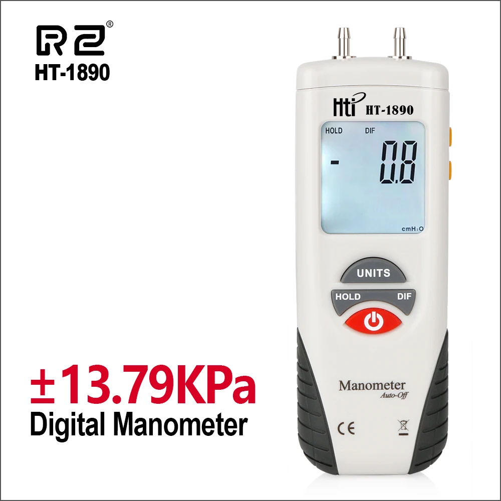 RZ манометр цифровой манометр воздуха Манометр Presion de Neumaticos 55H2O до+ 55H2O портативный манометр