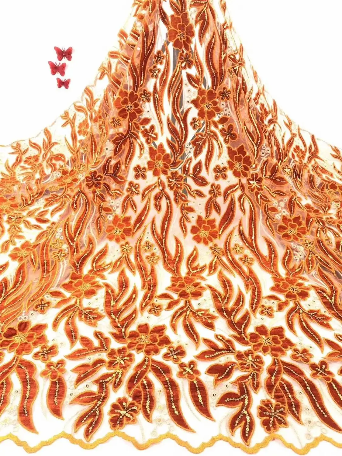 Розовая бархатная кружевная ткань для платьев новейшее нигерийское французское