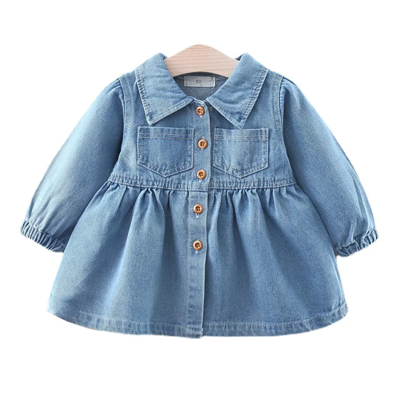 

1-4 Years Girls Denim Coats Spring & Autumn Baby Girls Single-breasted Toddler Jean Jacket Kids Fall Clothes Children Clothing