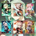 Игра геншин ударт каэдехара казуха Аниме Манга настенный постер из массива дерева подвесной свиток с картиной на холсте