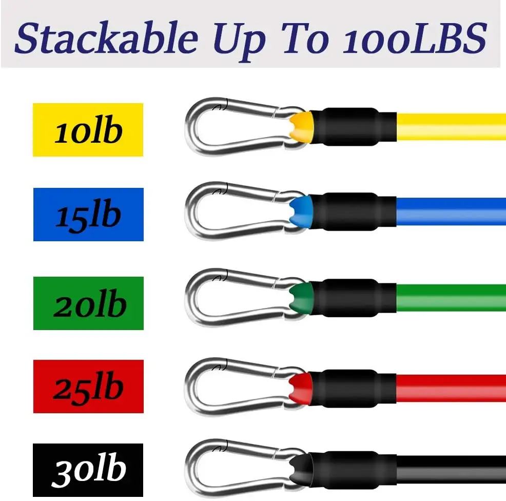 

Resistance Bands Set Workout Exercise Bands 5 Tube Fitness Bands for Muscle Training, Physical Therapy, Shaped Body,Home
