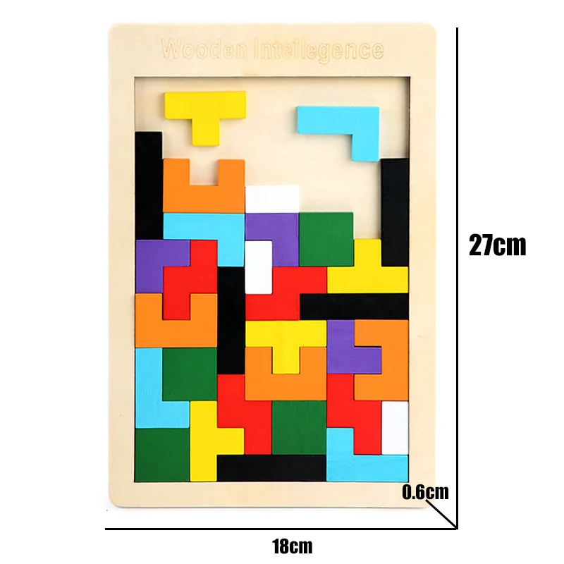 Красочная 3D головоломка деревянная математическая игрушка танграмма игра