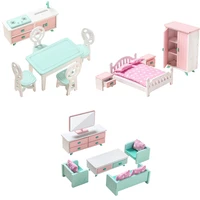 diy handmade doll house kids role playing toy mini furniture combination children pretend play models toy accessory
