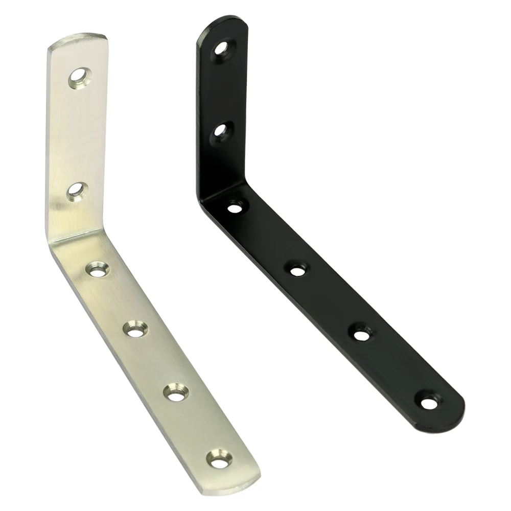 

4 шт. кронштейн для полки угловая скобка с винтами для армирования дверей, окон, мебели сверхмощная сталь L 6x4 дюйма