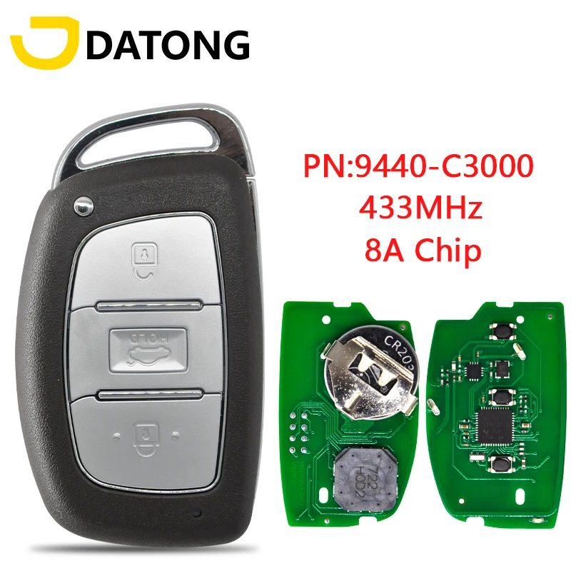 Datong World Car Remote Control Key For Hyundai Sonta 8A Chip 433MHz P/N 95440-C3000 Replacement Keyless Go Promixity Card | Автомобили и