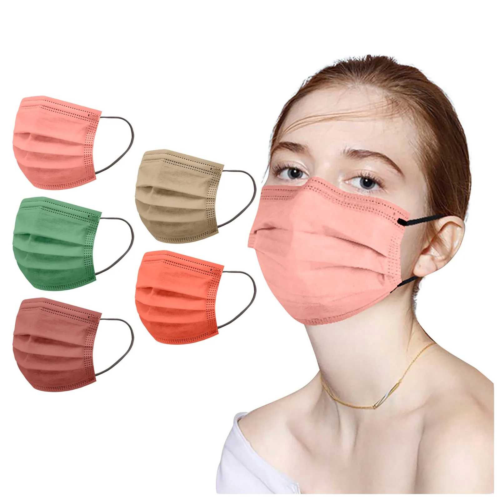 

50pc Unisex Disposable Face Masks Multicolor Protection Masks For Women Men 3ply Filter Pm2.5 Dustproof Masque Decoration