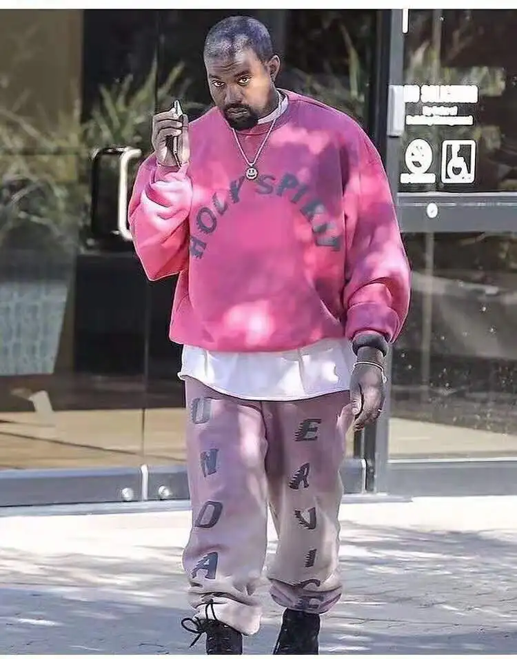 KANYE WEST CPFM Толстовка для мужчин и женщин SUNDAY SERVICE HOLY SPIRIT Tie Dye толстовка с вырезом лодочкой и капюшоном