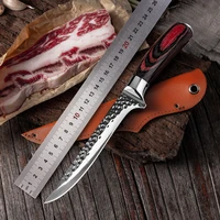 6 inch butcher boning knife handmade forged high quality stainless steel kitchen chef knife for bone meat fish fruit vegetables