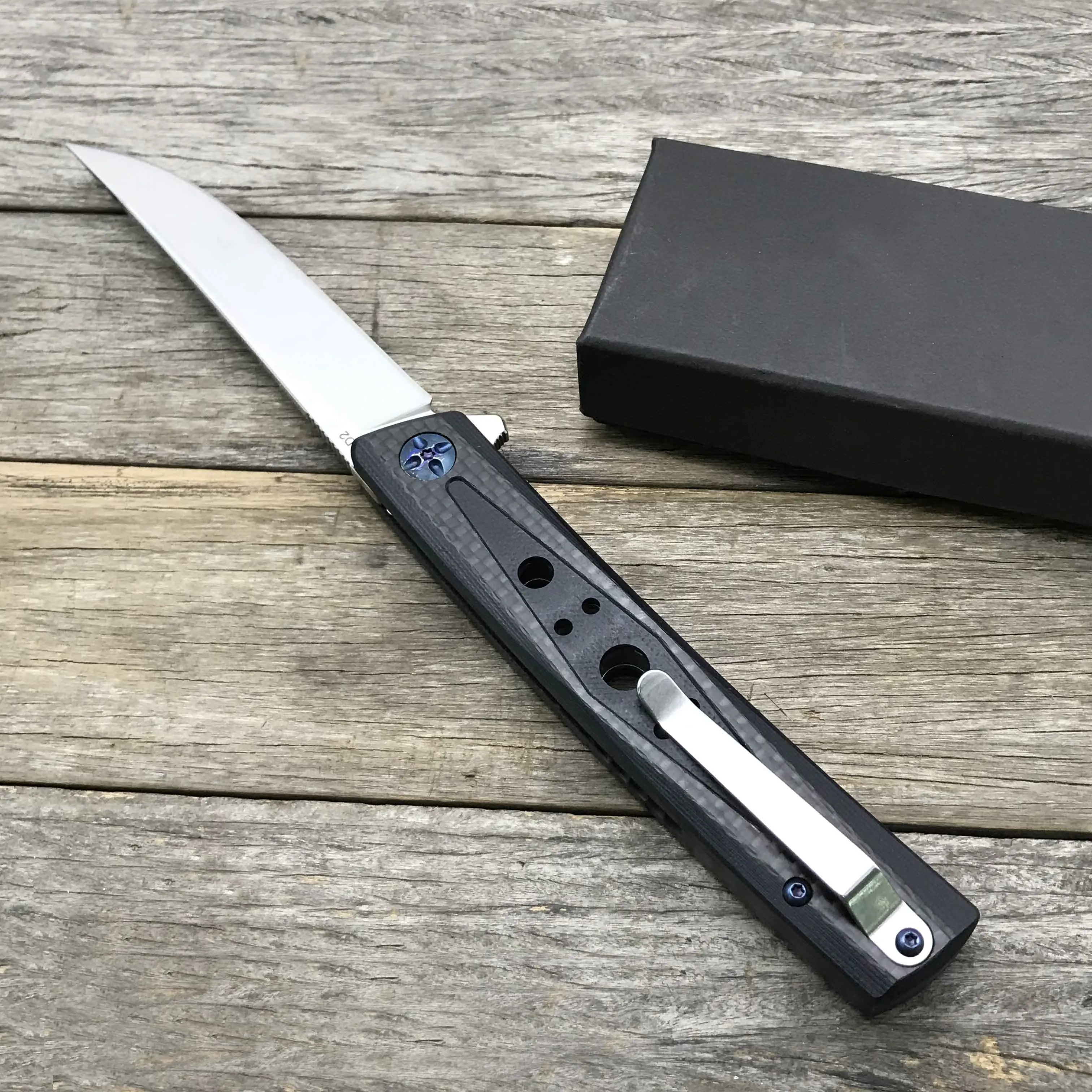 LDT D25 Folding Knife D2 Blade Carbon Fiber G10 Handle Ceramic Ball Bearing knife Hunting Survival Tactical Camping Knives Tool |