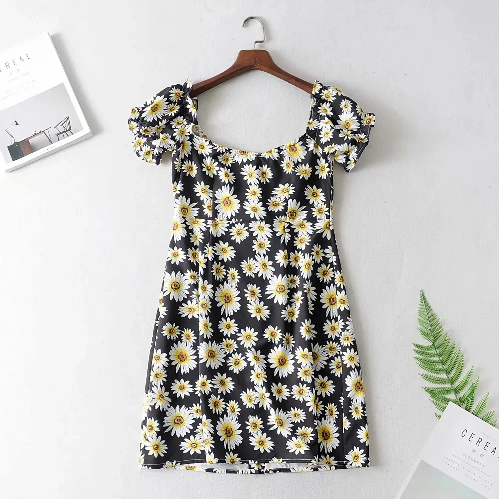 Новинка сексуальный сарафан с квадратным воротником Пляжная уличная одежда