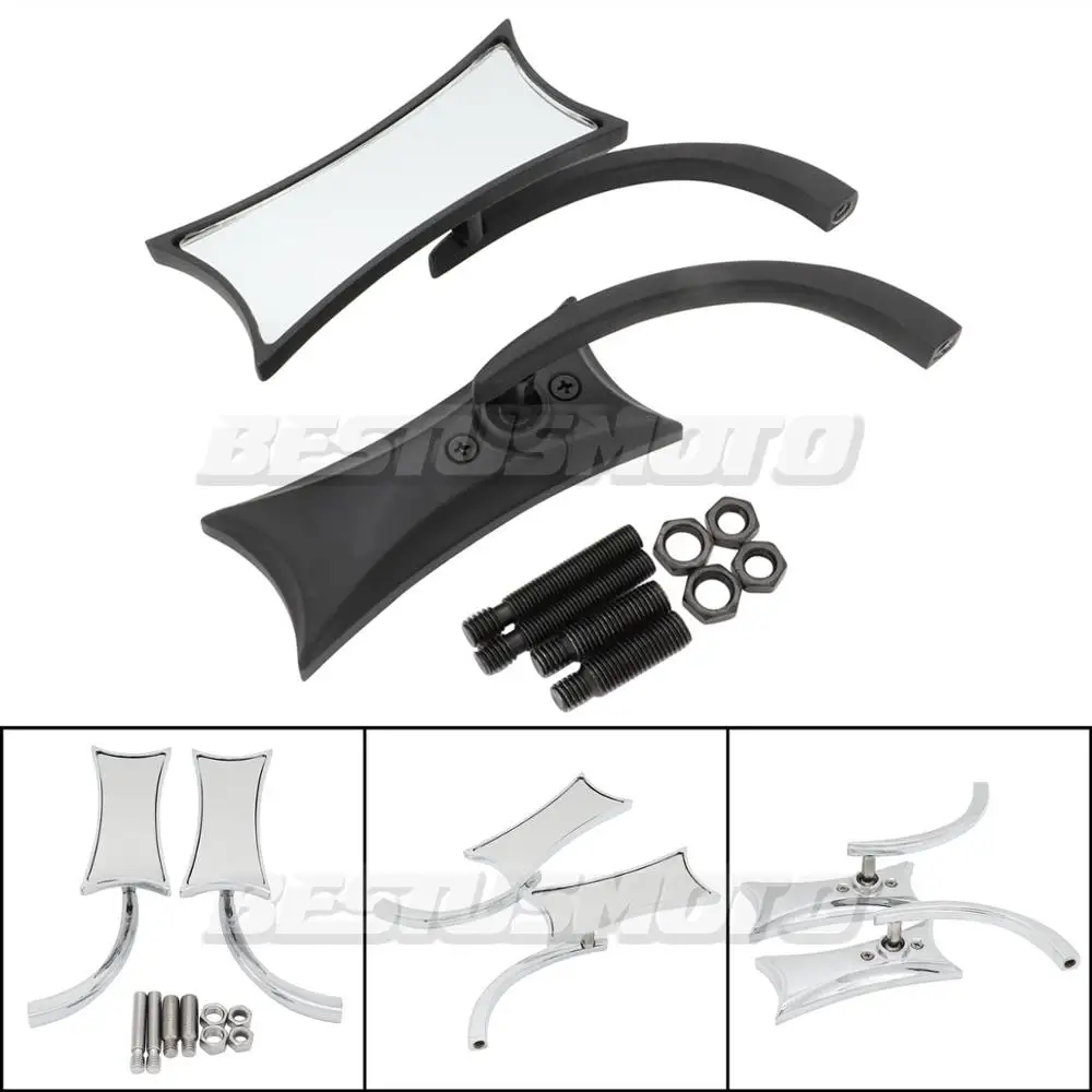 

8MM 10MM Motorcycle Accessories Rectangle Mirrors For Harley Honda Kawasaki Suzuki Yamaha Cruiser Bikes Models