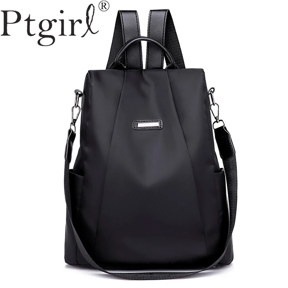 Женский дорожный рюкзак на молнии однотонный из ткани Оксфорд для защиты от