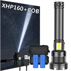 Яркий светодиодный фонарик XHP160 XHP50, перезаряжаемый фонарик с зумом и питанием от USB, фонарик 18650 26650, охотничий фонарь для кемпинга
