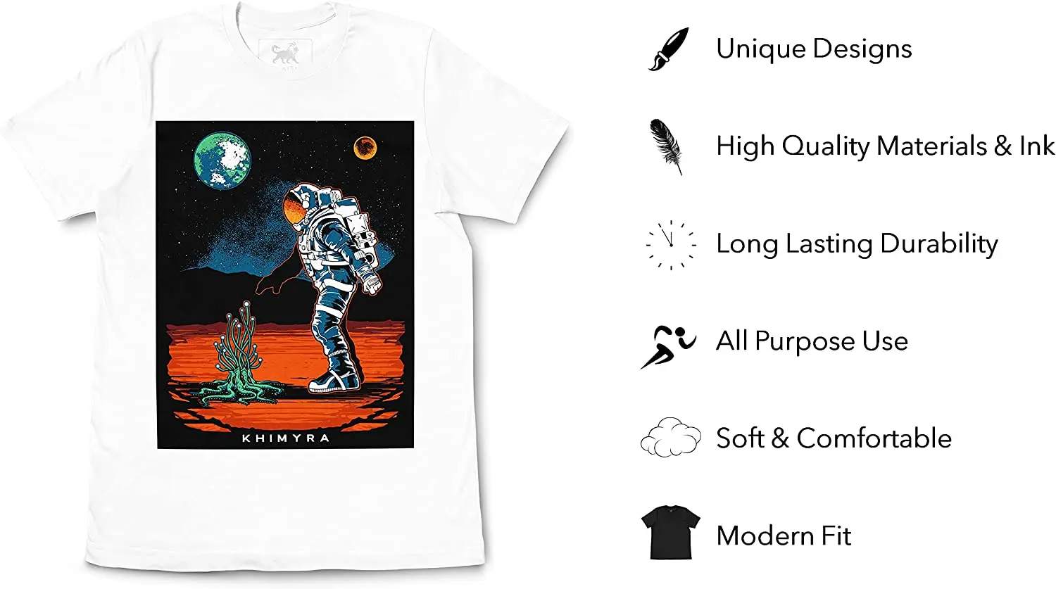 

Graphic Tees for Men: Novelty T-Shirts & Cool Designs Astronaut Print