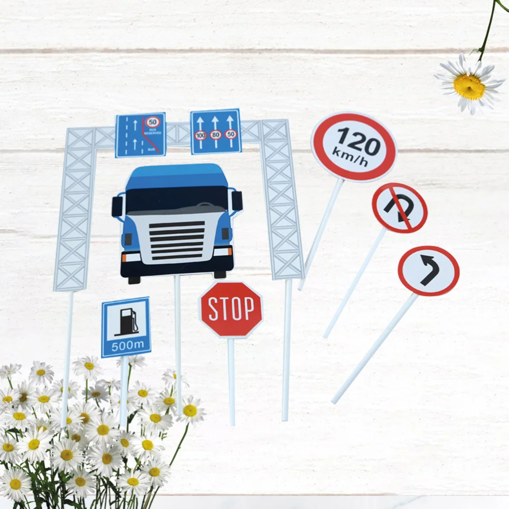 5 комплектов 35 шт. украшения для торта на день рождения мультяшный дорожный знак