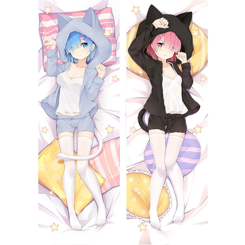 

Re:Zero Starting Life in Another World Emilia Rem Ram Anime Dakimakura Hugging Body Pillow Case Cover Pillowcase Home Decor