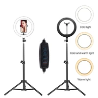 2021 new 10inch dimmable led selfie ring fill light phone camera 26cmled ring lamp with tripod for makeup video live for tik tok