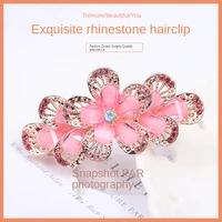 2021oriental beauty color rhinestone girl alloy spring clip hairpin fashion exquisite all match hair accessories a63