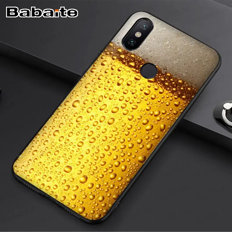 A16 beer foam Black TPU Soft Phone Case Cover For redmi 7 5plus 5A 6pro 4X note5A note6pro note7 funda - Цвет: A16