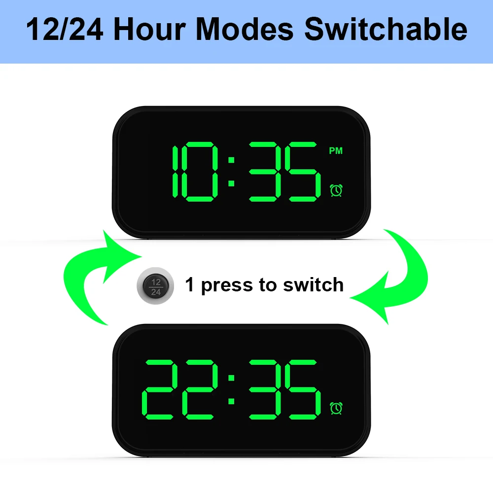 

LED Small Digital Alarm Clock Mirro Screen for Home Desktop Decoration New Creative Clock with USB Charging