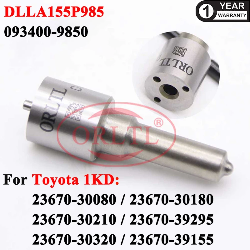

DLLA155P985 Nozzle Tip DLLA 155P 985 Diesel Fuel Injector Atomizer 093400-9850 For Toyota 23670-39155 23670-39135 095000-6870