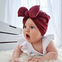newborn beanie hat faux cashmere baby hat warm winter beanies solid color head wraps top knot bonnet infant caps kids turban new