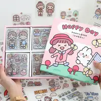 Kawaii Наклейки для девочек розовый мультяшный узор ПЭТ фотоальбом DIY стикер для дневника украшение для альбома канцелярские наклейки