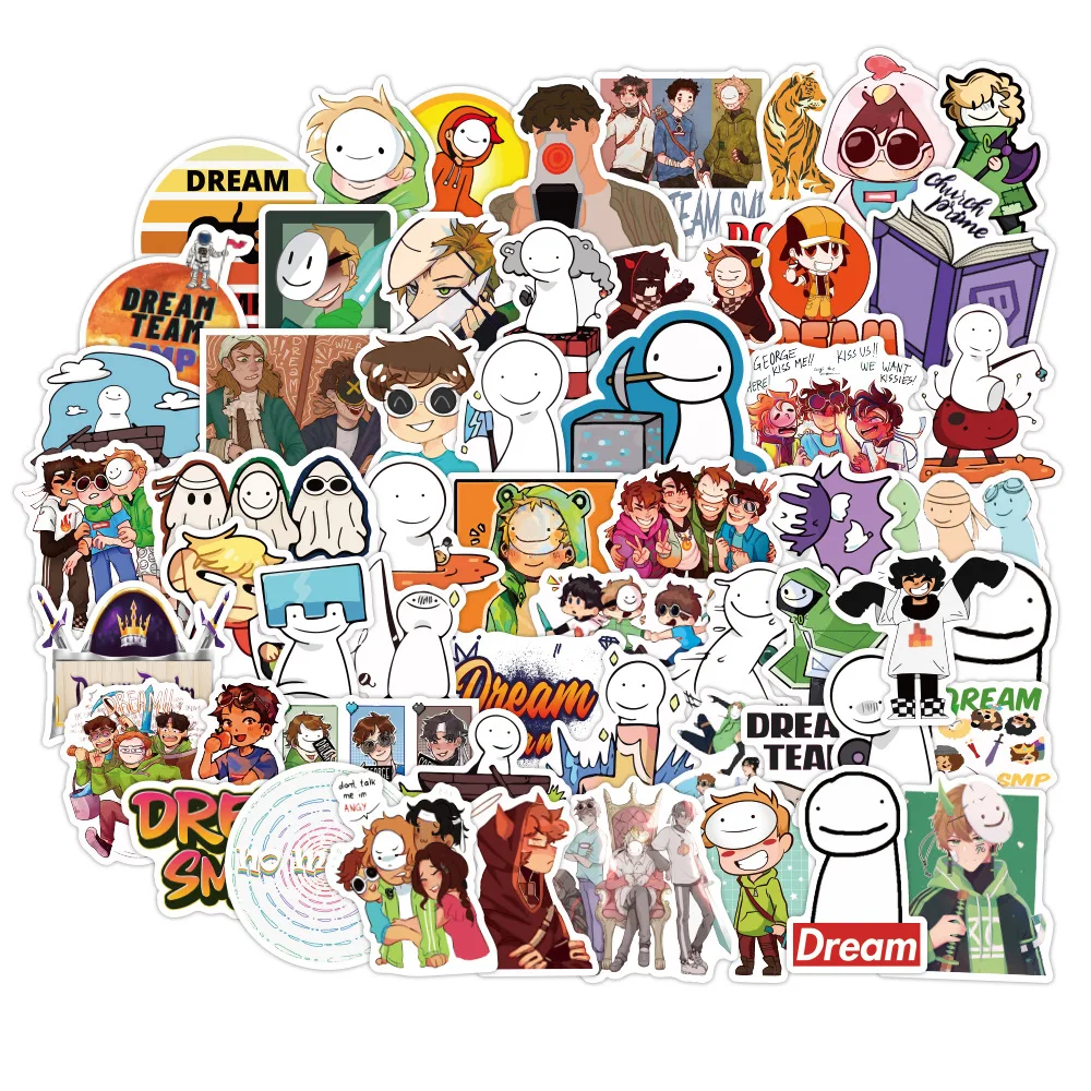 

50PCS Set Dream Smp Cartoon Anime Stickers PVC Waterproof For Laptop Phone Case Scrapbook Stationery Graffiti Decal Kids Toys