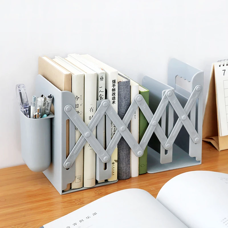 

Adjustable Book Stand Rack with Pen Holder Book Shelve Organizer Home Office Desk Organizer Bookshelf