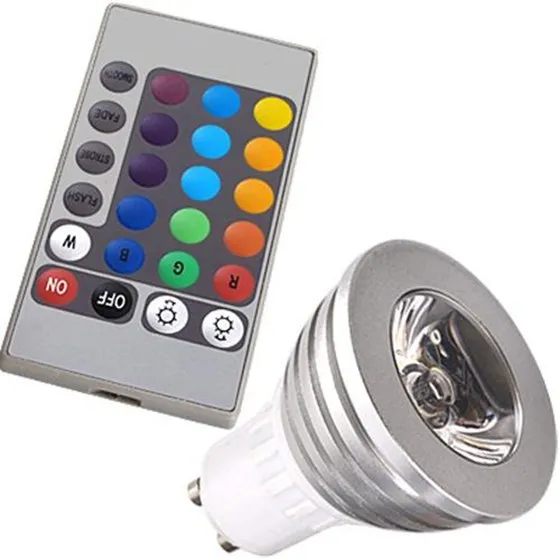 3 Вт GU10 16 смена Цветов RGB светодиодный светильник лампа с пультом дистанционного