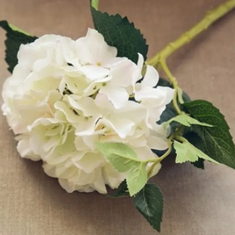 

Simulation Artificial Hydrangea With Leaves Artificial Flowers Bouquet Wedding Party Decoration Holding Flowers Home Decor