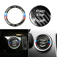carbon fiber engine startstop switch button cover for bmw e90 e87 135 series button replace sticker cover trim car styling